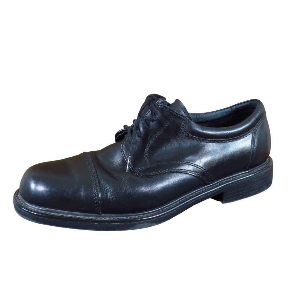Hunter's Bay Leather Collection Mens Cap Toe Oxford Size 9.5 Dress Work Black